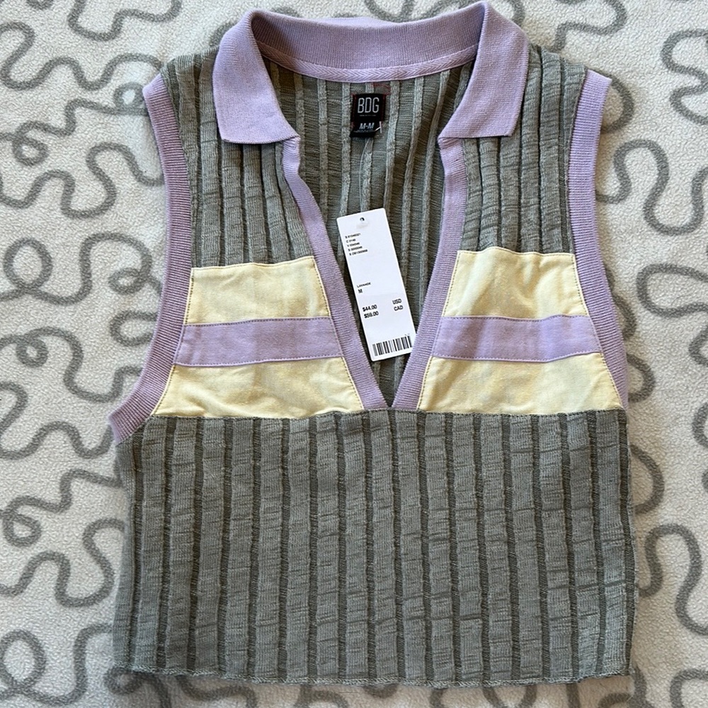 BDG Collard Striped Sleeveless Top